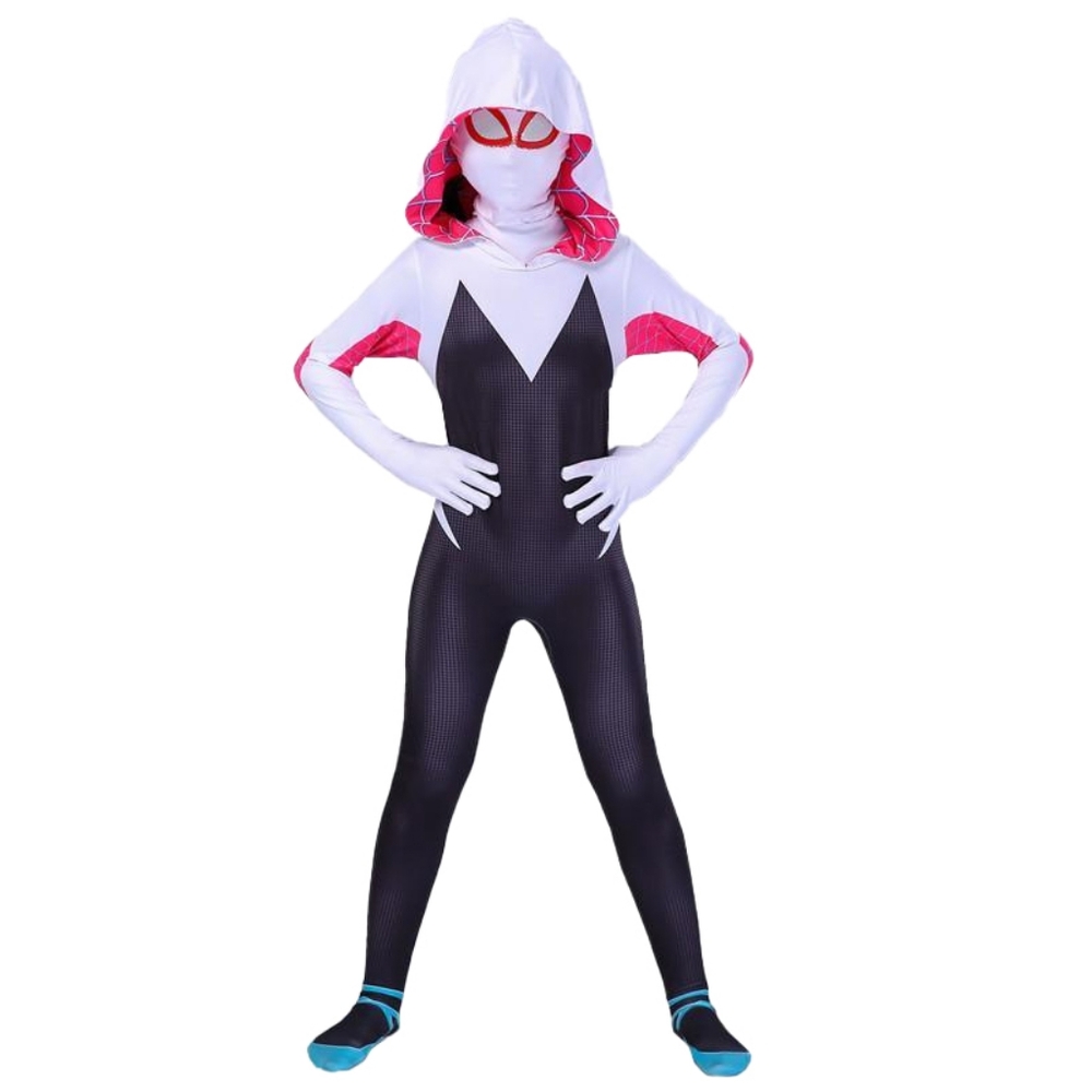 Spider-Gwen Kids Costume – Into the Spider-Verse Girls Halloween Marvel Costume - Picture 3 of 11